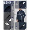 image33000ft Mens Lightweight Softshell Jacket Warm Fleece Lined Windbreaker Waterproof Soft Shell for Outdoor HikingDark Blue