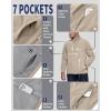 image33000ft Mens Lightweight Softshell Jacket Warm Fleece Lined Windbreaker Waterproof Soft Shell for Outdoor HikingLight Khaki