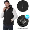 image33000ft Mens Lightweight Softshell Vest Hooded Outerwear Zip Up Fleece Lined Windproof Sleeveless Jacket for Golf RunningBlack