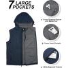 image33000ft Mens Lightweight Softshell Vest Hooded Outerwear Zip Up Fleece Lined Windproof Sleeveless Jacket for Golf RunningBlue Heather