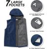 image33000ft Mens Lightweight Softshell Vest Hooded Outerwear Zip Up Fleece Lined Windproof Sleeveless Jacket for Golf RunningDark Blue