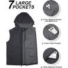image33000ft Mens Lightweight Softshell Vest Hooded Outerwear Zip Up Fleece Lined Windproof Sleeveless Jacket for Golf RunningDarkgrey Melange