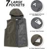 image33000ft Mens Lightweight Softshell Vest Hooded Outerwear Zip Up Fleece Lined Windproof Sleeveless Jacket for Golf RunningOlive Green