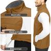 image33000ft Mens Lightweight Softshell Vest Outerwear Zip Up Fleece Lined Windproof Sleeveless Jacket for Golf Running HikingBrown