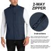 image33000ft Mens Lightweight Softshell Vest Outerwear Zip Up Fleece Lined Windproof Sleeveless Jacket for Golf Running HikingMidnight Blue Heather