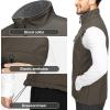 image33000ft Mens Lightweight Softshell Vest Outerwear Zip Up Fleece Lined Windproof Sleeveless Jacket for Golf Running HikingOlive
