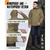 image33000ft Mens Packable Rain Jacket Lightweight Rain Shell Jacket with Hood Waterproof Raincoat for CyclingArmy Green