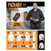 image33000ft Mens Packable Rain Jacket Lightweight Rain Shell Jacket with Hood Waterproof Raincoat for CyclingBlack