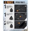 image33000ft Mens Packable Rain Jacket Lightweight Rain Shell Jacket with Hood Waterproof Raincoat for CyclingBlack