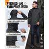 image33000ft Mens Packable Rain Jacket Lightweight Rain Shell Jacket with Hood Waterproof Raincoat for CyclingBlack