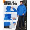 image33000ft Mens Packable Rain Jacket Lightweight Rain Shell Jacket with Hood Waterproof Raincoat for CyclingBright Blue