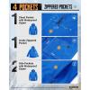 image33000ft Mens Packable Rain Jacket Lightweight Rain Shell Jacket with Hood Waterproof Raincoat for CyclingBright Blue