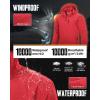 image33000ft Mens Packable Rain Jacket Lightweight Rain Shell Jacket with Hood Waterproof Raincoat for CyclingBright Red