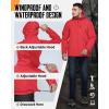 image33000ft Mens Packable Rain Jacket Lightweight Rain Shell Jacket with Hood Waterproof Raincoat for CyclingBright Red