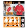 image33000ft Mens Packable Rain Jacket Lightweight Rain Shell Jacket with Hood Waterproof Raincoat for CyclingBright Red