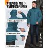image33000ft Mens Packable Rain Jacket Lightweight Rain Shell Jacket with Hood Waterproof Raincoat for CyclingCeramic Blue