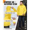 image33000ft Mens Packable Rain Jacket Lightweight Rain Shell Jacket with Hood Waterproof Raincoat for CyclingSulphur Yellow