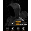 image33000ft Mens Pullover Rain Jacket Waterproof with Hood Lightweight Packable Raincoat Windbreaker for Golf TravelBlack