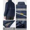 image33000ft Mens Pullover Rain Jacket Waterproof with Hood Lightweight Packable Raincoat Windbreaker for Golf TravelDark Blue