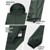 image33000ft Mens Pullover Rain Jacket Waterproof with Hood Lightweight Packable Raincoat Windbreaker for Golf TravelDark Green
