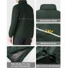image33000ft Mens Pullover Rain Jacket Waterproof with Hood Lightweight Packable Raincoat Windbreaker for Golf TravelDark Green