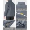 image33000ft Mens Pullover Rain Jacket Waterproof with Hood Lightweight Packable Raincoat Windbreaker for Golf TravelGray