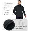 image33000ft Mens QuarterZip Polar Fleece Jacket Long Sleeve Half Zip Fleece Pullover Sweaters Thermal Golf SweatshirtBlack