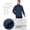 image33000ft Mens QuarterZip Polar Fleece Jacket Long Sleeve Half Zip Fleece Pullover Sweaters Thermal Golf SweatshirtNavy