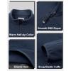 image33000ft Mens QuarterZip Polar Fleece Jacket Long Sleeve Half Zip Fleece Pullover Sweaters Thermal Golf SweatshirtNavy