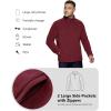 image33000ft Mens QuarterZip Polar Fleece Jacket Long Sleeve Half Zip Fleece Pullover Sweaters Thermal Golf SweatshirtRed