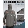 image33000ft Mens Rain Jacket Lightweight Rain Jackets Waterproof with Hood Breathable Rain Coat for Golf Hiking Fishing TravelGrey