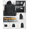 image33000ft Mens Rain Jacket Waterproof Lightweight Raincoat Packable Rain Shell Windbreaker with Hood for Golf Hiking TravelBlack