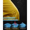 image33000ft Mens Rain Pants Waterproof Rain Over Pants Windproof Outdoor Pants for Hiking FishingSulphur Yellow