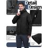 image33000ft Mens Softshell Jacket with Hood Fleece Lined Windbreaker Lightweight Waterproof Jackets for HikingBlack
