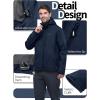 image33000ft Mens Softshell Jacket with Hood Fleece Lined Windbreaker Lightweight Waterproof Jackets for HikingDark Denim