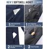 image33000ft Mens Softshell Jacket with Hood Fleece Lined Windbreaker Lightweight Waterproof Jackets for HikingDark Denim