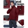 image33000ft Mens Softshell Jacket with Hood Fleece Lined Windbreaker Lightweight Waterproof Jackets for HikingDark Red