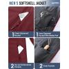 image33000ft Mens Softshell Jacket with Hood Fleece Lined Windbreaker Lightweight Waterproof Jackets for HikingDark Red