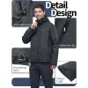 image33000ft Mens Softshell Jacket with Hood Fleece Lined Windbreaker Lightweight Waterproof Jackets for HikingGrey