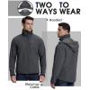 image33000ft Mens Softshell Jacket with Hood Fleece Lined Windbreaker Lightweight Waterproof Jackets for HikingGrey