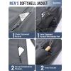 image33000ft Mens Softshell Jacket with Hood Fleece Lined Windbreaker Lightweight Waterproof Jackets for HikingLight Grey