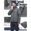 image33000ft Mens Softshell Jacket with Hood Fleece Lined Windbreaker Lightweight Waterproof Jackets for HikingLight Grey