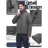 image33000ft Mens Softshell Jacket with Hood Fleece Lined Windbreaker Lightweight Waterproof Jackets for HikingMidgrey Melange
