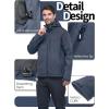 image33000ft Mens Softshell Jacket with Hood Fleece Lined Windbreaker Lightweight Waterproof Jackets for HikingMidnight Blue Heather