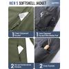 image33000ft Mens Softshell Jacket with Hood Fleece Lined Windbreaker Lightweight Waterproof Jackets for HikingOlive Green