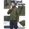 image33000ft Mens Softshell Jacket with Hood Fleece Lined Windbreaker Lightweight Waterproof Jackets for HikingOlive Green