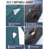 image33000ft Mens Softshell Jacket with Hood Fleece Lined Windbreaker Lightweight Waterproof Jackets for HikingSteel Blue