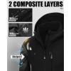 image33000ft Mens Softshell Jacket with Hood Waterproof Windbreaker Lightweight Rain Shell Jacket for Outdoor Hiking TravelBlack