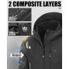 image33000ft Mens Softshell Jacket with Hood Waterproof Windbreaker Lightweight Rain Shell Jacket for Outdoor Hiking TravelGrey
