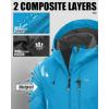 image33000ft Mens Softshell Jacket with Hood Waterproof Windbreaker Lightweight Rain Shell Jacket for Outdoor Hiking TravelSky Blue